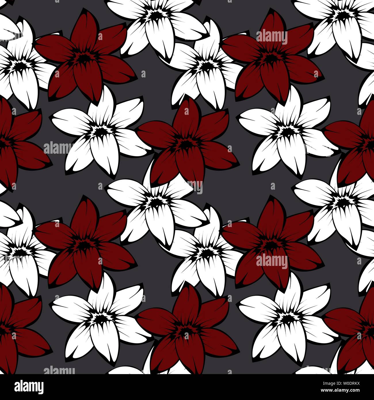 seamless pattern of lily flowers vector background Stock Vector Image ...