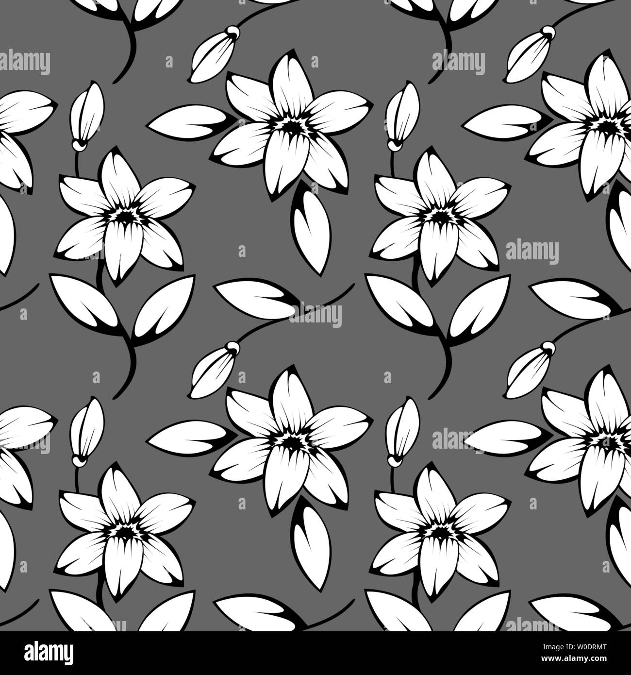 seamless pattern of lily flowers vector background Stock Vector Image ...