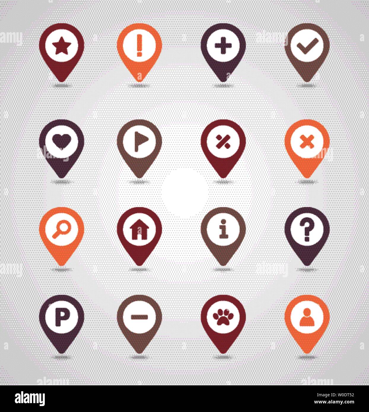 Pin map icon set. Map pointer. Map markers. Destination vector icon ...