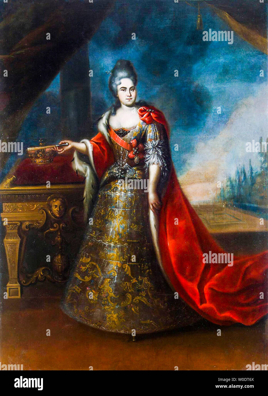 Empress Catherine I of Russia, 1684-1727, portrait painting, circa 1724 Stock Photo