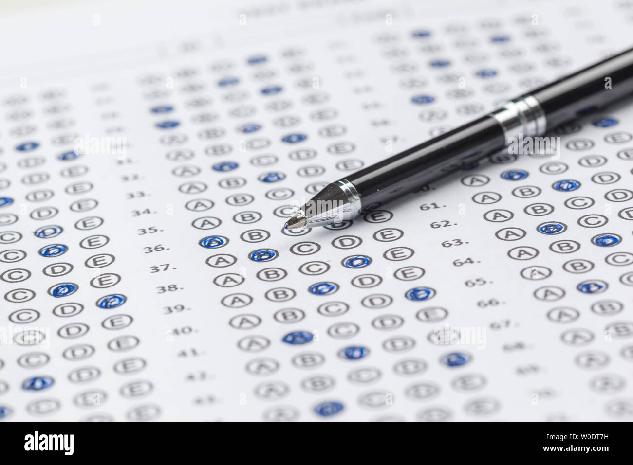 Test Score Sheet With Answers Stock Photo Alamy test-score-sheet-with-answers-stock-photo-alamy