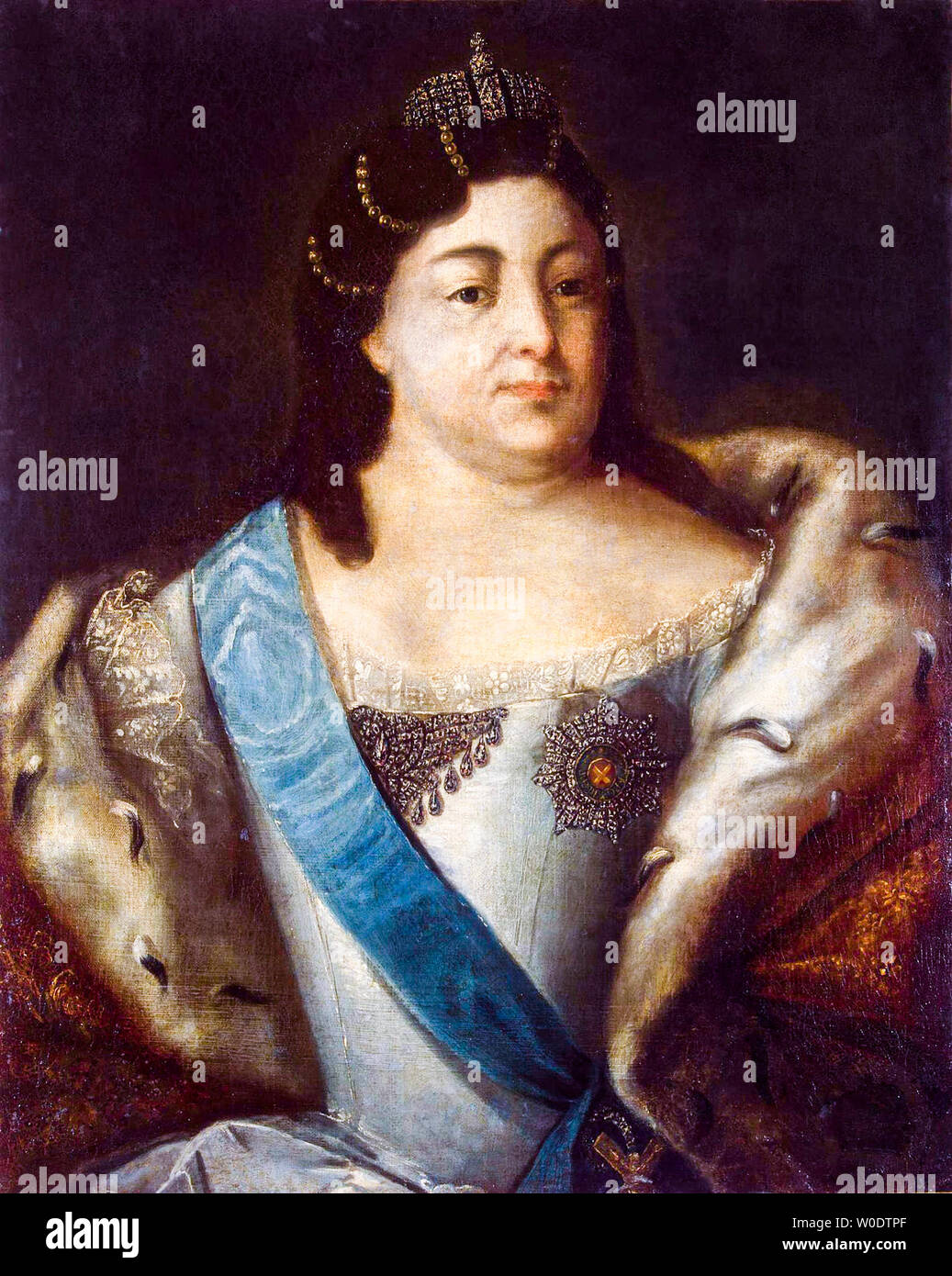 Empress Anna of Russia, 1693-1740, portrait painting, 1730-1740 Stock Photo