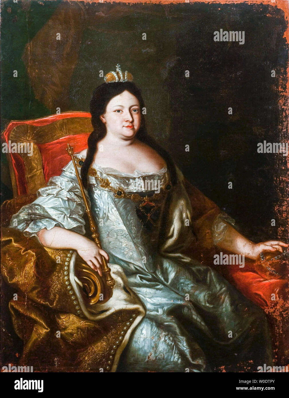 Empress Anna of Russia, 1693-1740, portrait painting, 1730-1740 Stock Photo