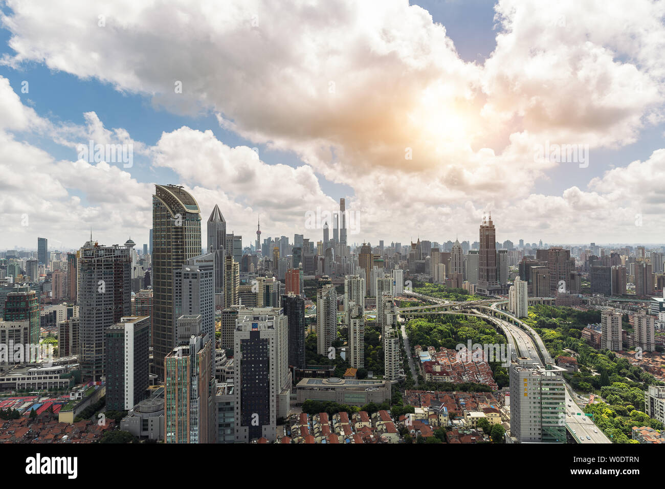 Commercial landmarks in Jing'an District Stock Photo