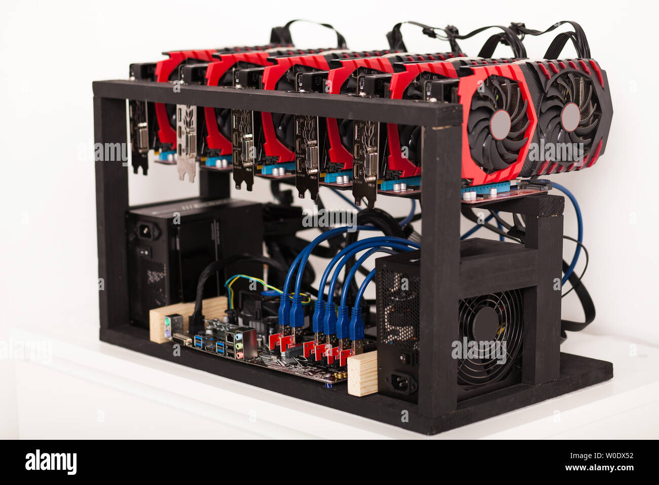 Cryptocurrency background mining rig , Close up of array of GPUs for mining  rig machine to mine for digital cryptocurrency such as bitcoin, ethereum  Stock Photo - Alamy