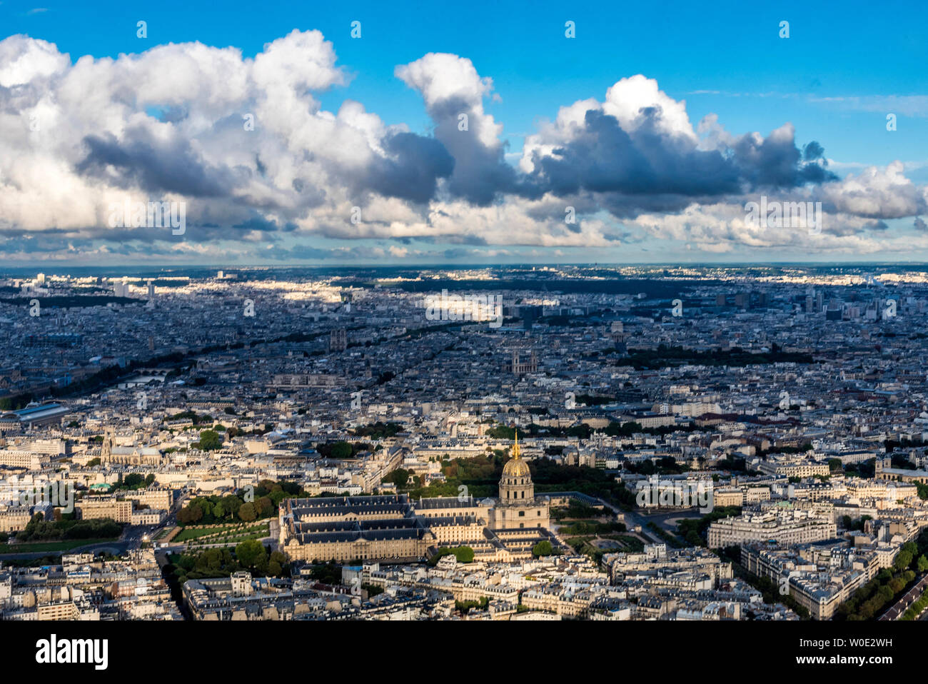 France, Paris, view from the Eiffel Tower (Hotel des Invalides and eglise du Dome) Stock Photo