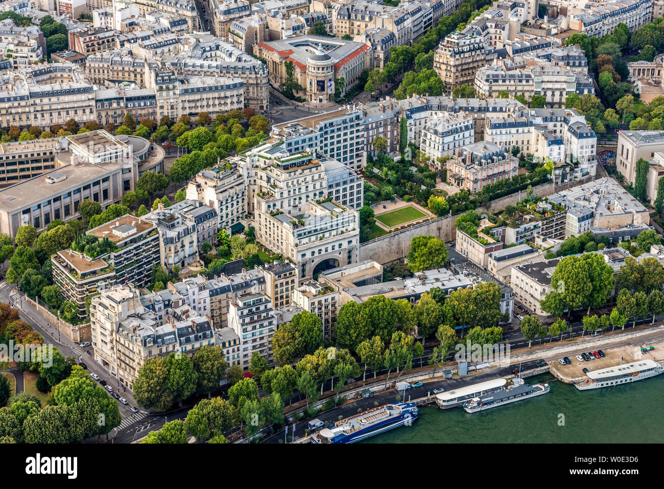 France, 16th arrondissement of Paris, view from the Eiffel Tower (Guimet museum, port Debilly on