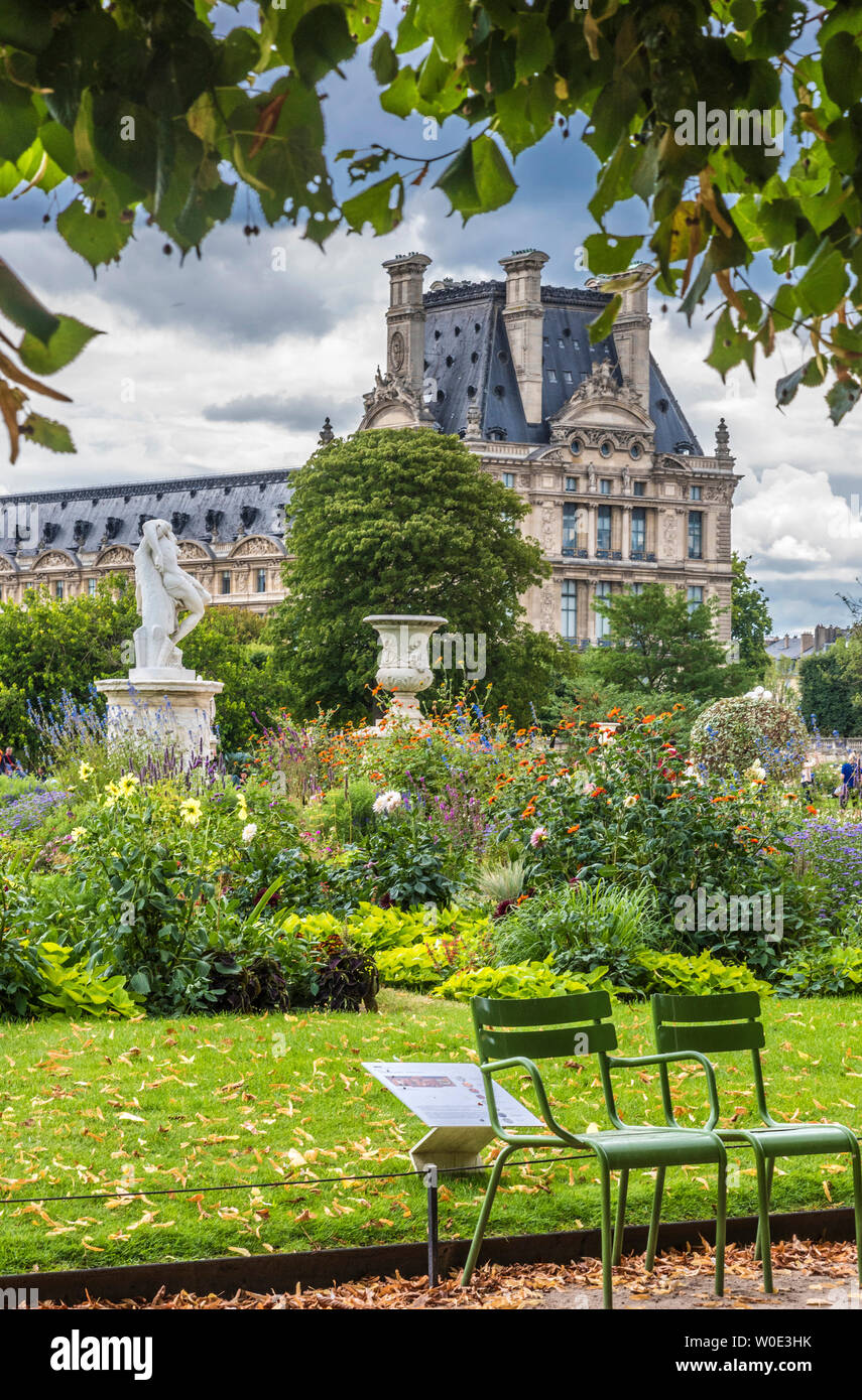 France, 1st arrondissement of Paris, Tuileries Garden and Louvre Palace Stock Photo