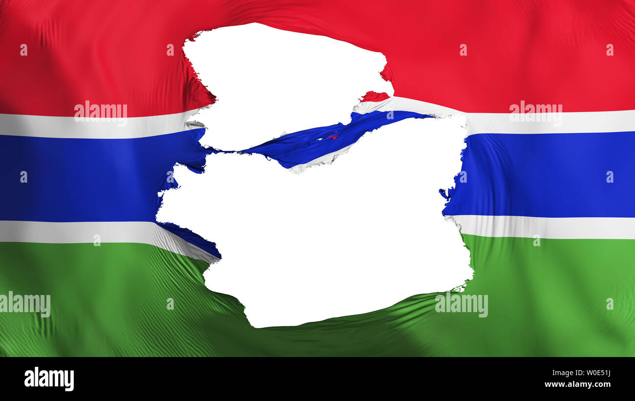 Tattered Gambia flag, white background, 3d rendering Stock Photo - Alamy