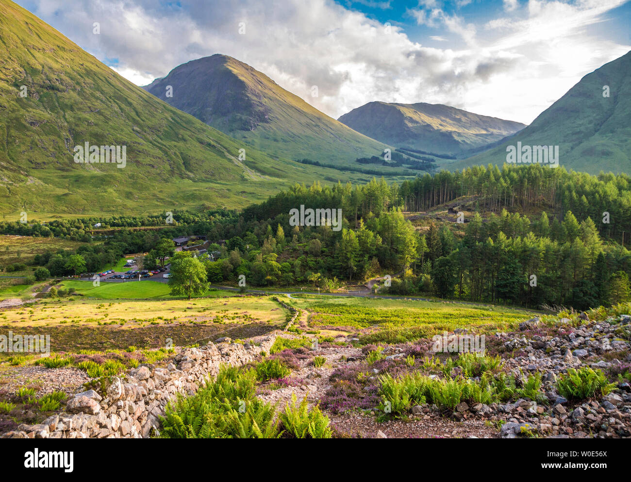 Europe, Great Britain, Scotland, Highlands and Lochaber Geopark, Glen Coe valley, place of Hagrid's hut replica (Harry Potter movie) and filming of the Skyfall movie (James Bond) Stock Photo