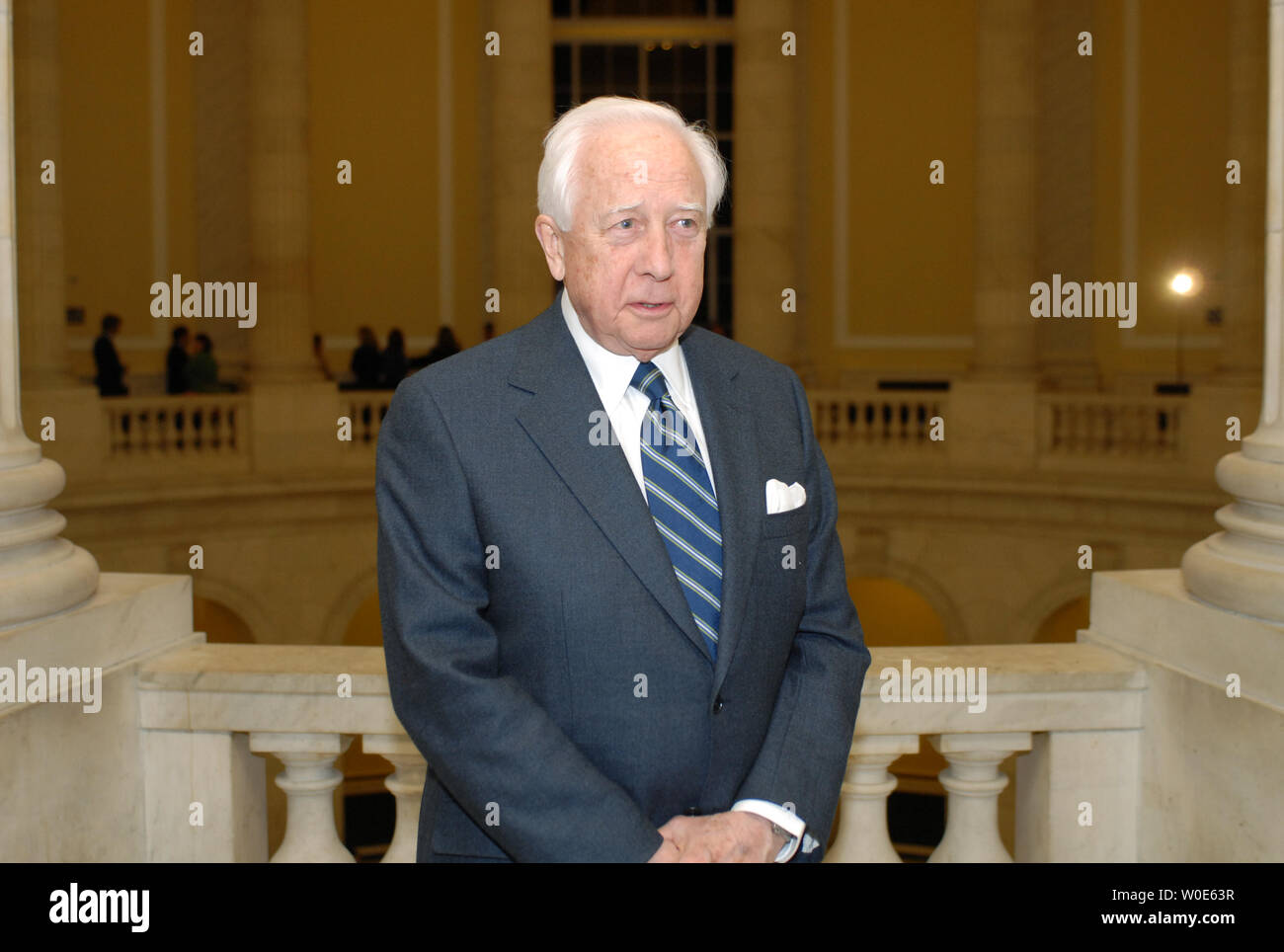 Author of the Pulitzer Prize winning book 'John Adams' David McCullough arrives before a screening of part of the HBO miniseries based on McCullough's book at the Cannon Building on Capitol Hill in Washington on March 5, 2008. (UPI Photo/Alexis C. Glenn) Stock Photo