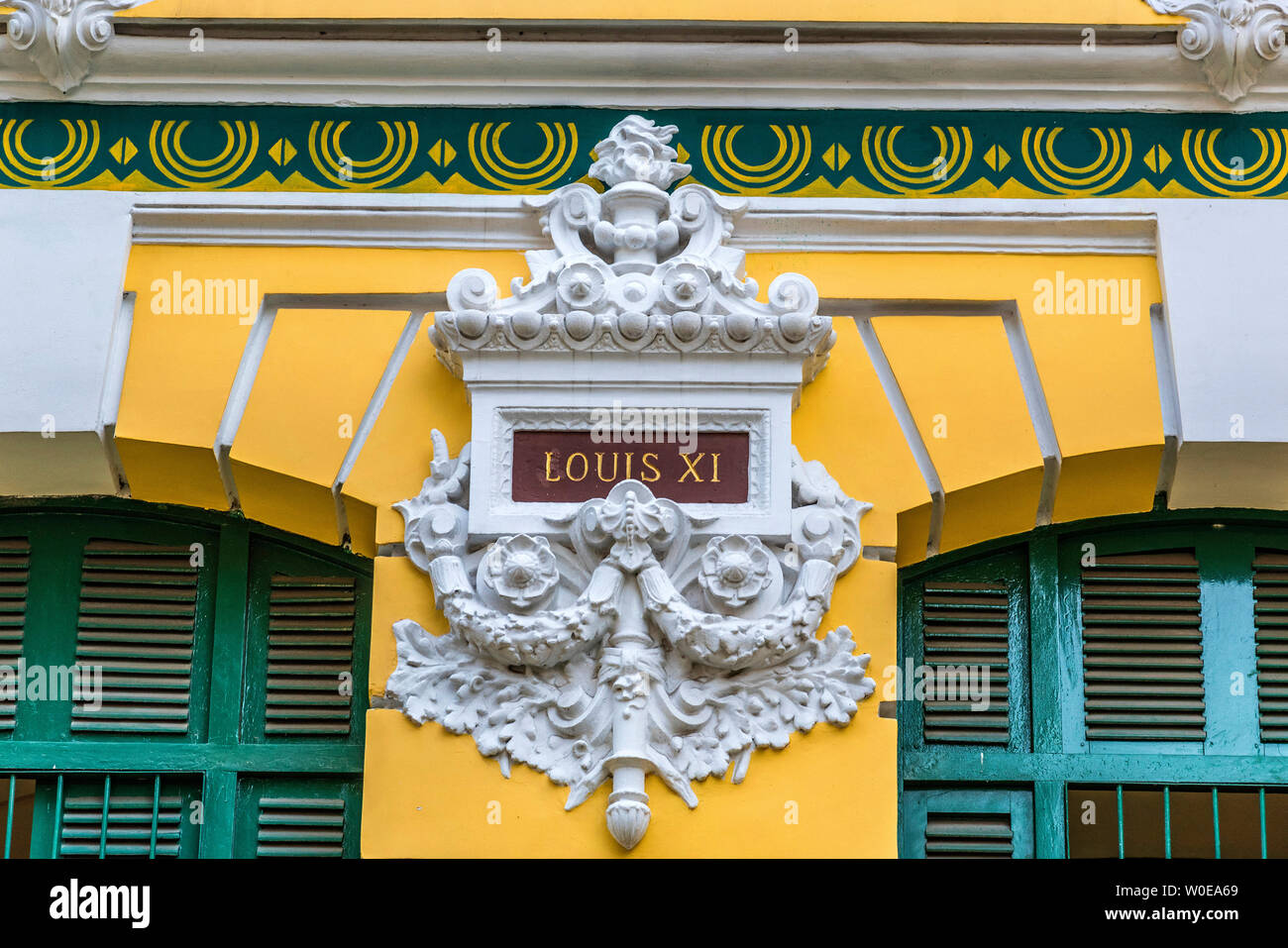 Vietnam, Ho Chi Minh (Saigon), details of the facade of the Central Post Office (19th century) Stock Photo