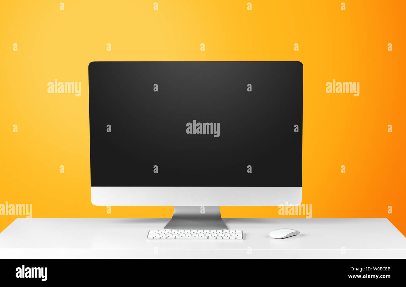 workspace with computer Stock Photo - Alamy