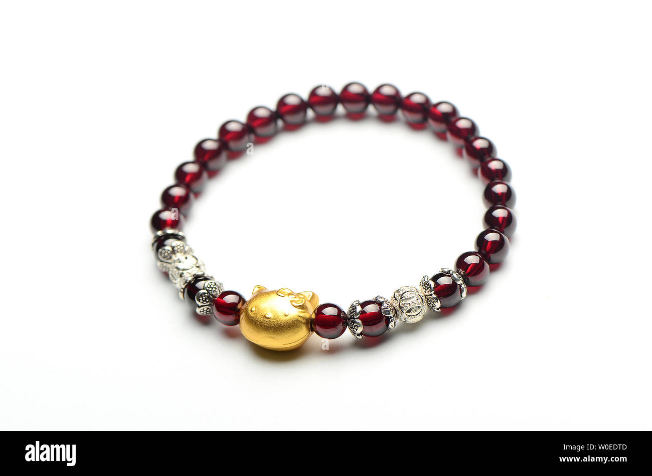 garnet crystal bracelet Stock Photo