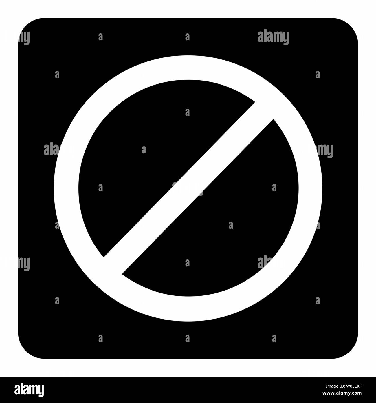A black and white Generic prohibition icon Stock Vector