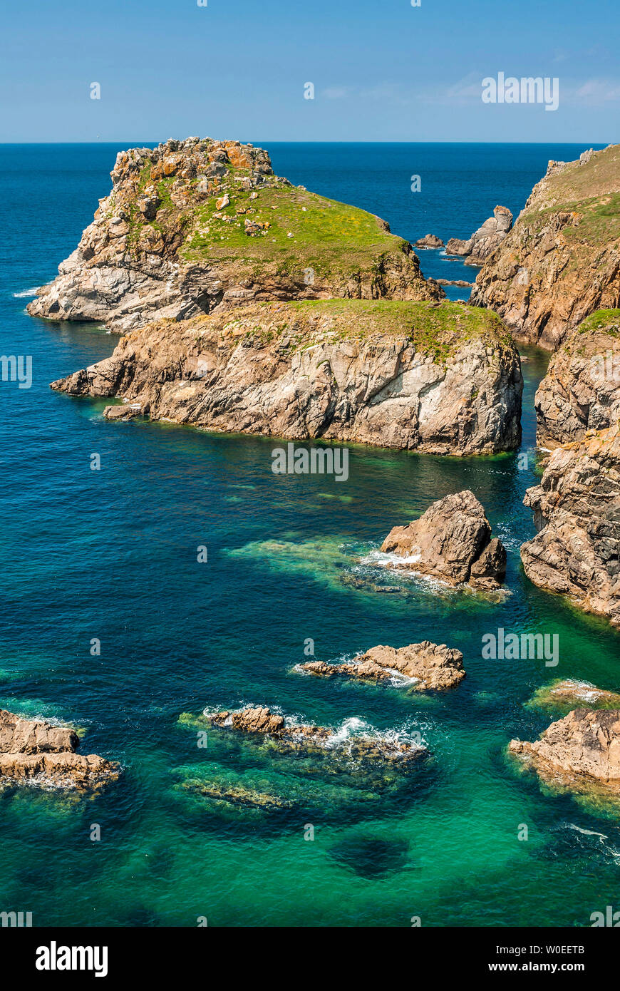 France, Brittany, Pointe du Van, rocky coast Stock Photo