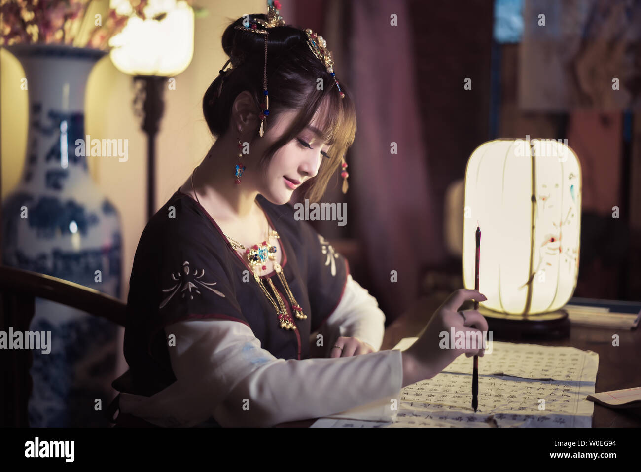 Chinese dress beauty Stock Photo