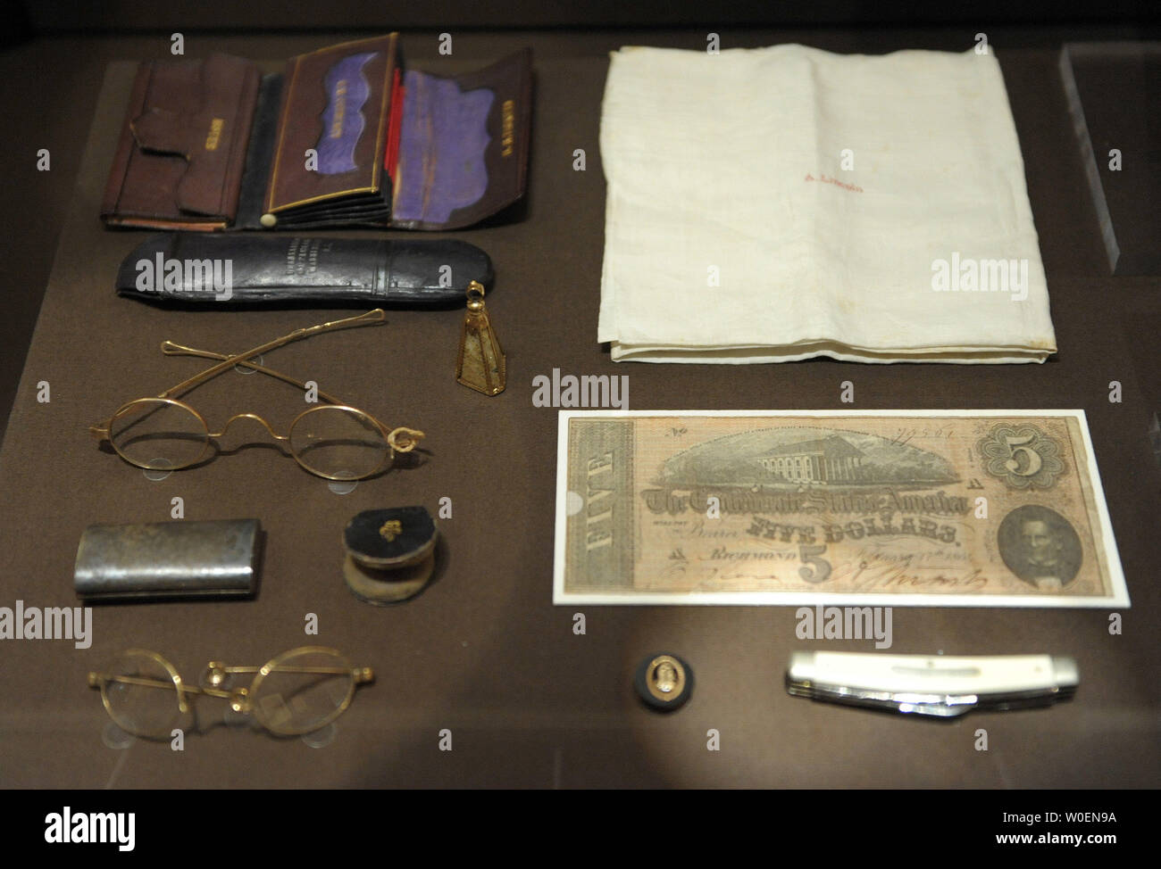 Items in Lincoln's pockets the night he was assassinated are on display