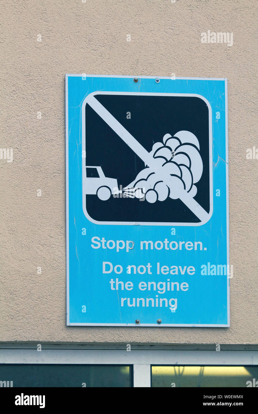 Road sign ; Stop engine Stock Photo