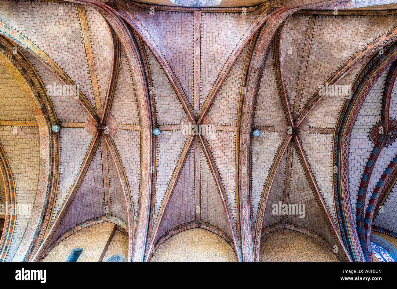 France, Tarn-et-Garonne, Saint Pierre of Moissac (Saint James way), the nave ceiling Stock Photo