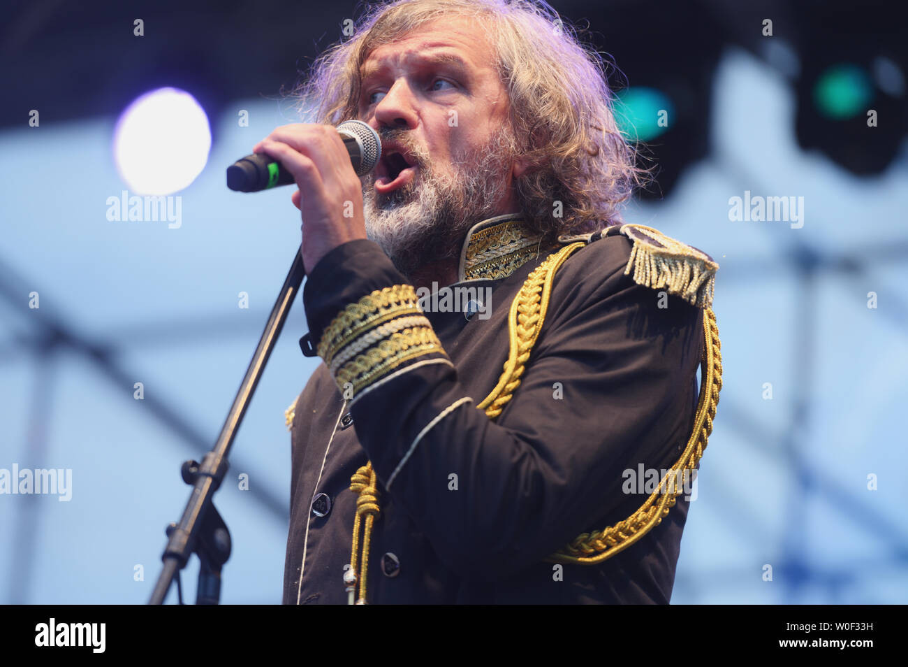 Famous musician and filmmaker Emir Kusturica at the 'Eto Etno' - first festival of ethnic music in St. Petersburg, Russia Stock Photo