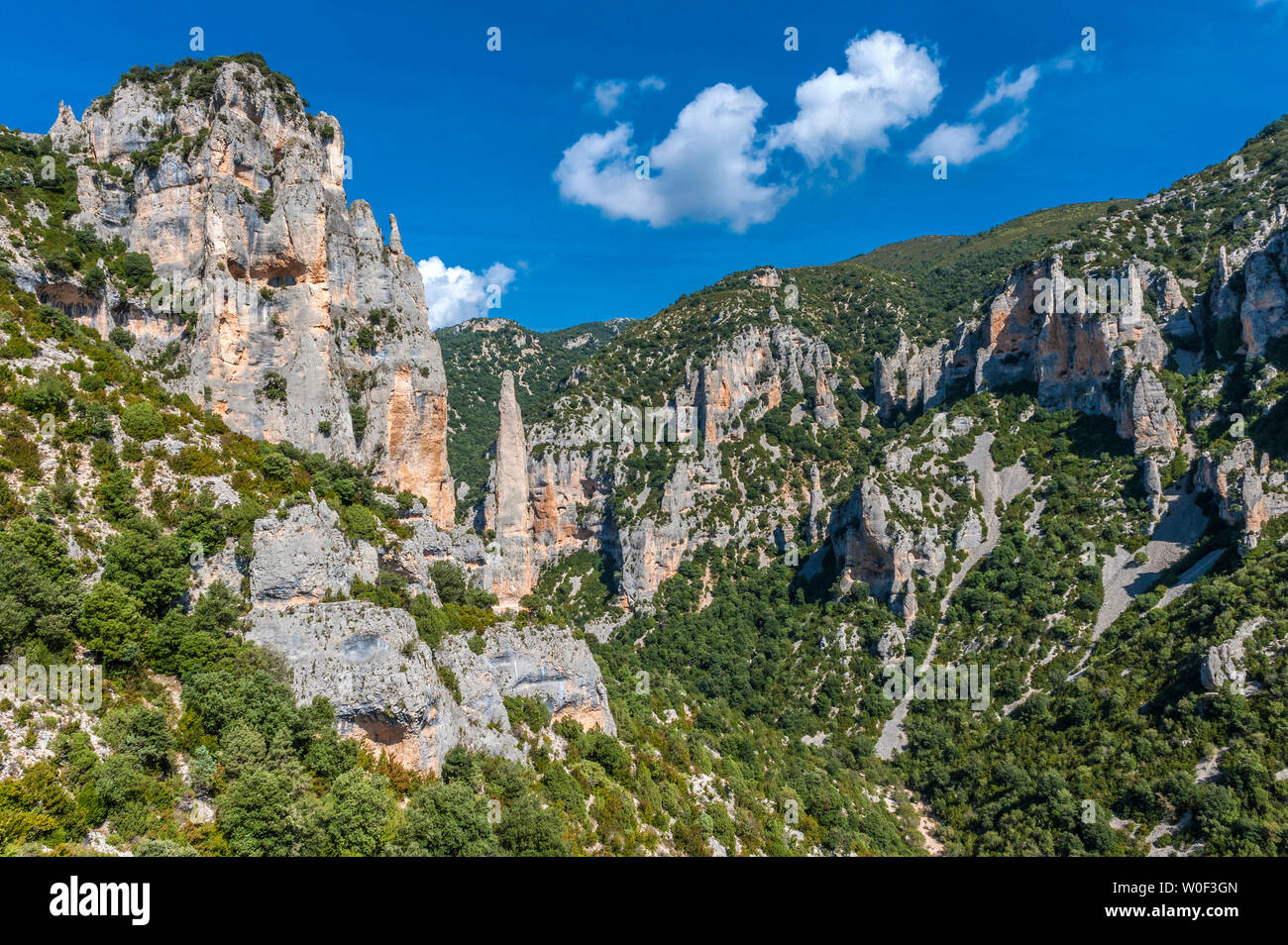 Spain, province of Huesca, autonomous community of Aragon, Sierra y Cañones de Guara natural park, the Mascun canyon Stock Photo