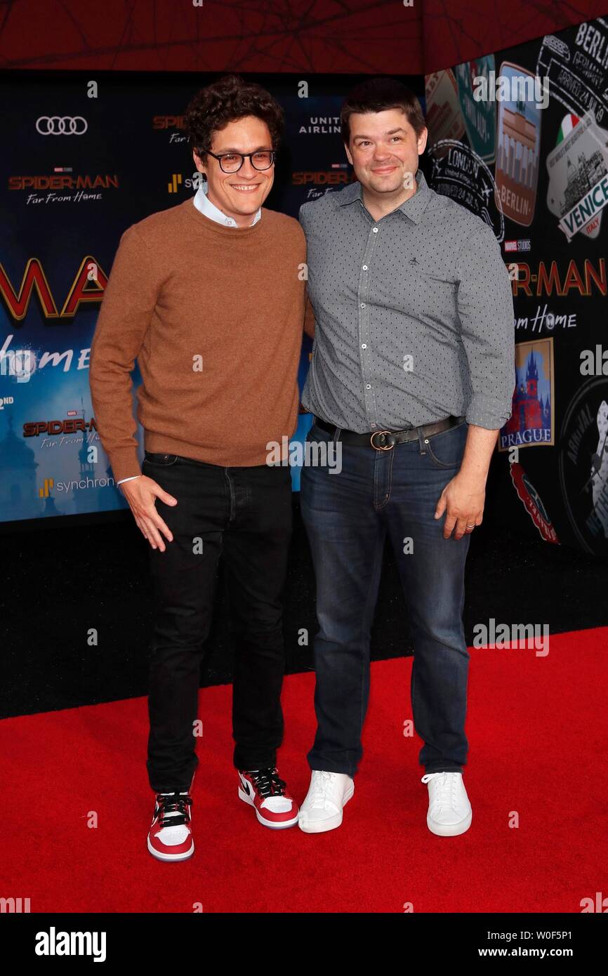 Hollywood, CA. 26th June, 2019. Phil Lord, Chris Miller at arrivals for SPIDER-MAN FAR FROM HOME Premiere, TCL Chinese Theatre, Hollywood, CA June 26, 2019. Credit: Priscilla Grant/Everett Collection/Alamy Live News Stock Photo