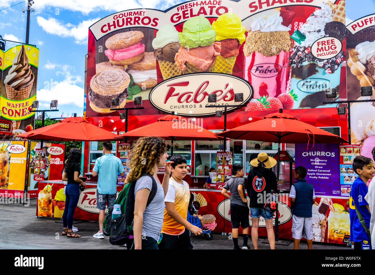 Food Stand at the Alameda County Fair in Pleasanton California Stock