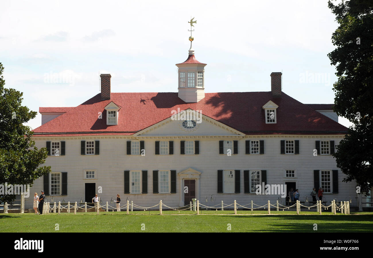 George Washingtons Mount Vernon Mansion Is Seen On - 