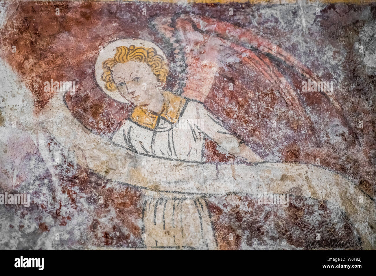Auvergne - Rhone-Alpes - Allier - The mural paintings of the Saulcet church. Stock Photo