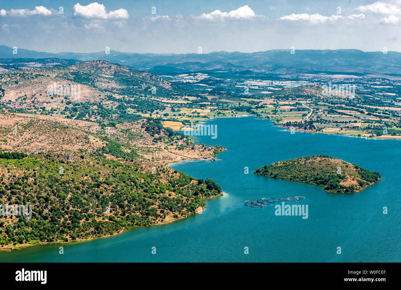 Turkey, province of Izmir, Pergamon, Dam Lake valley (Kelios river) Stock Photo