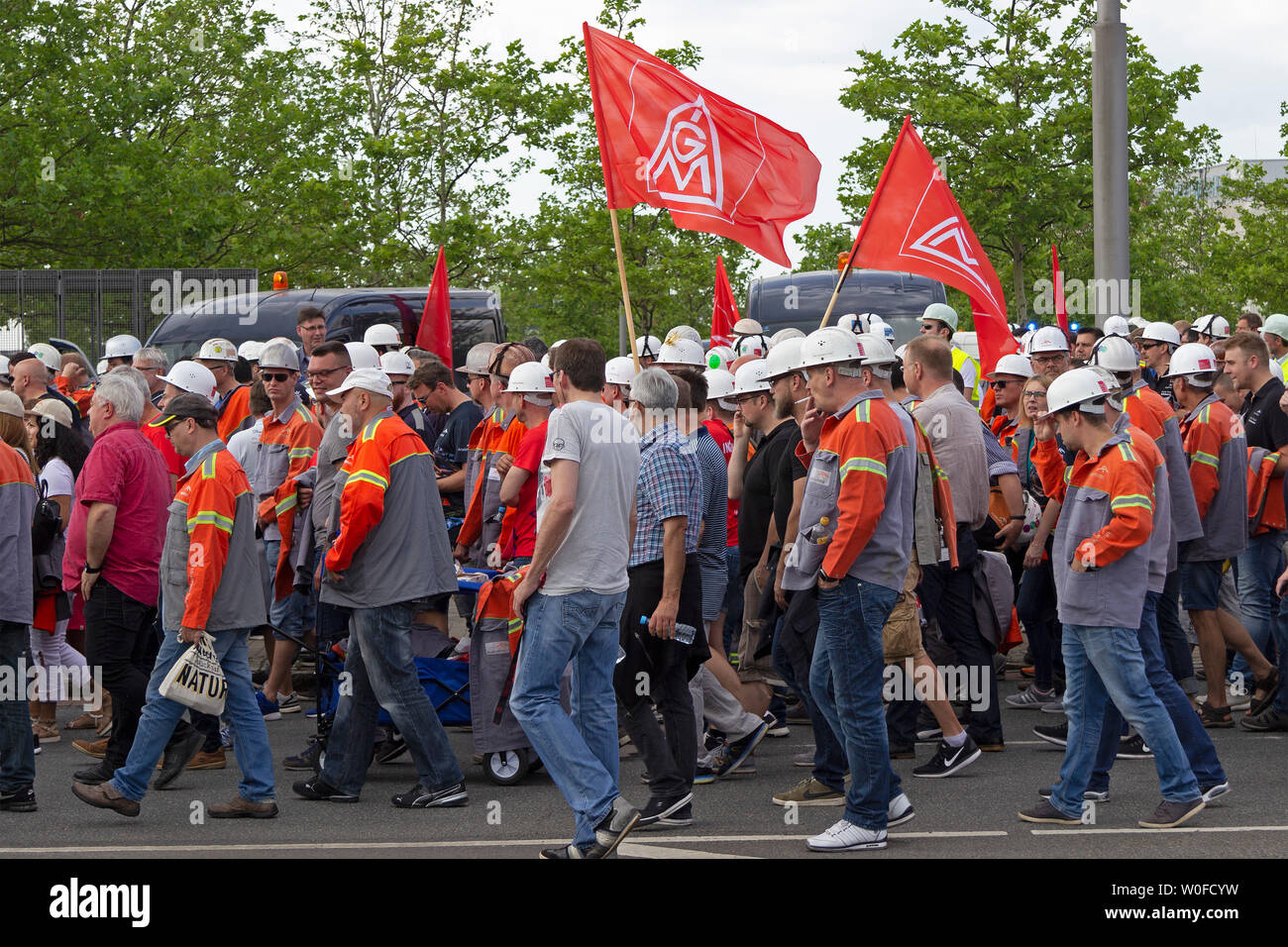IG Metall demonstration on 18.06.2019, Bremen, Germany Stock Photo