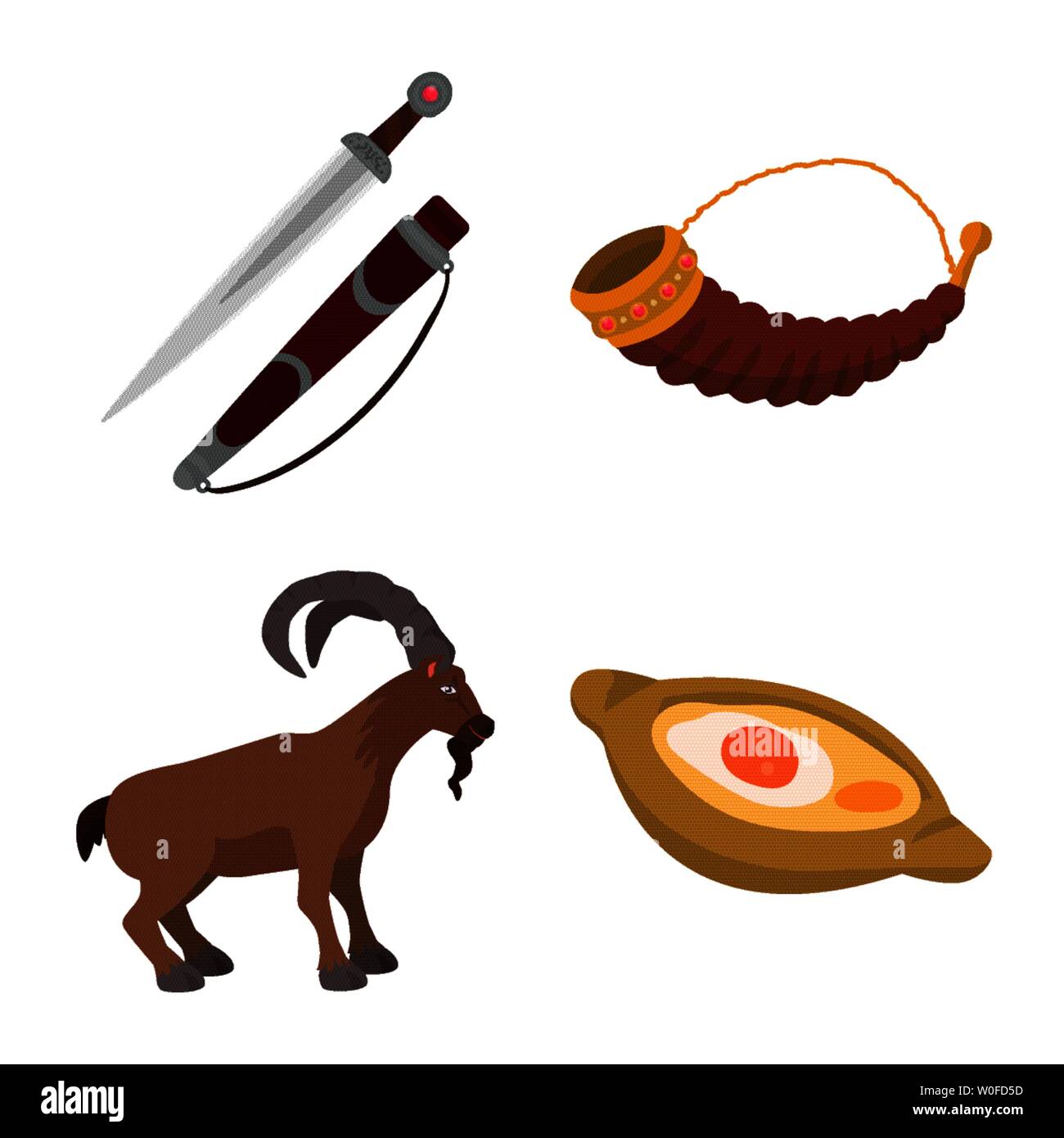 Isolated object of Caucasus and traditions sign. Collection of Caucasus ...