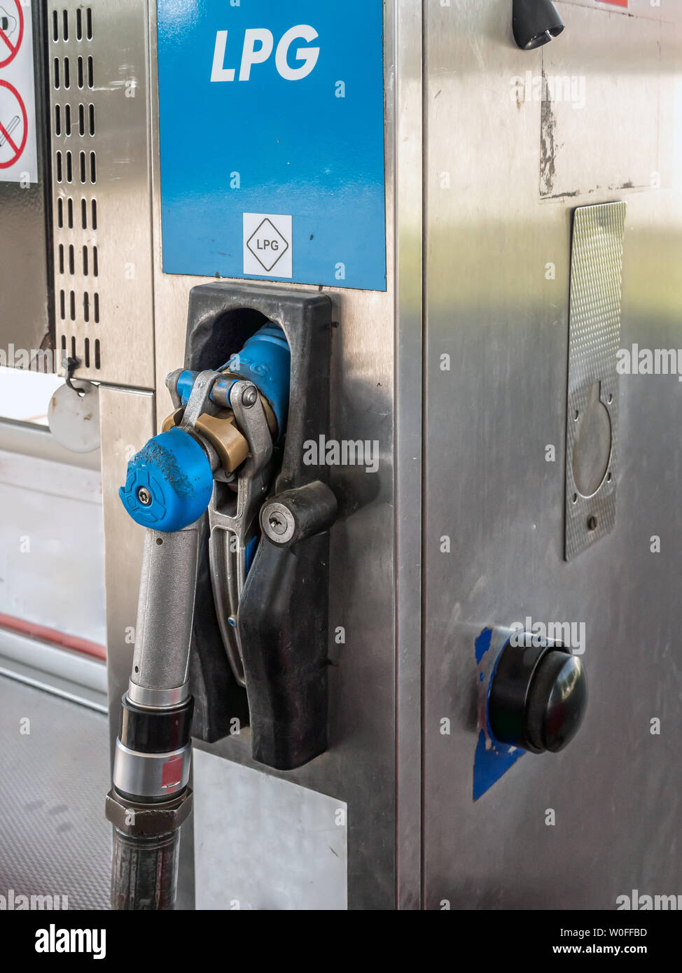 LPG pump station for filling liquefied gas for vehicles Stock Photo