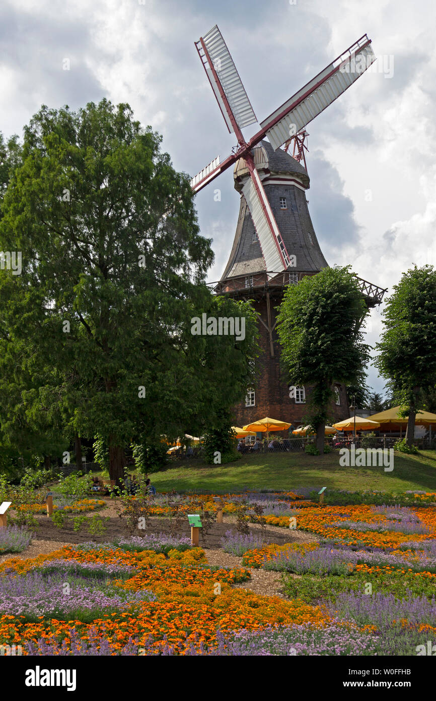 windmill, Wallanlagen, Bremen, Germany Stock Photo
