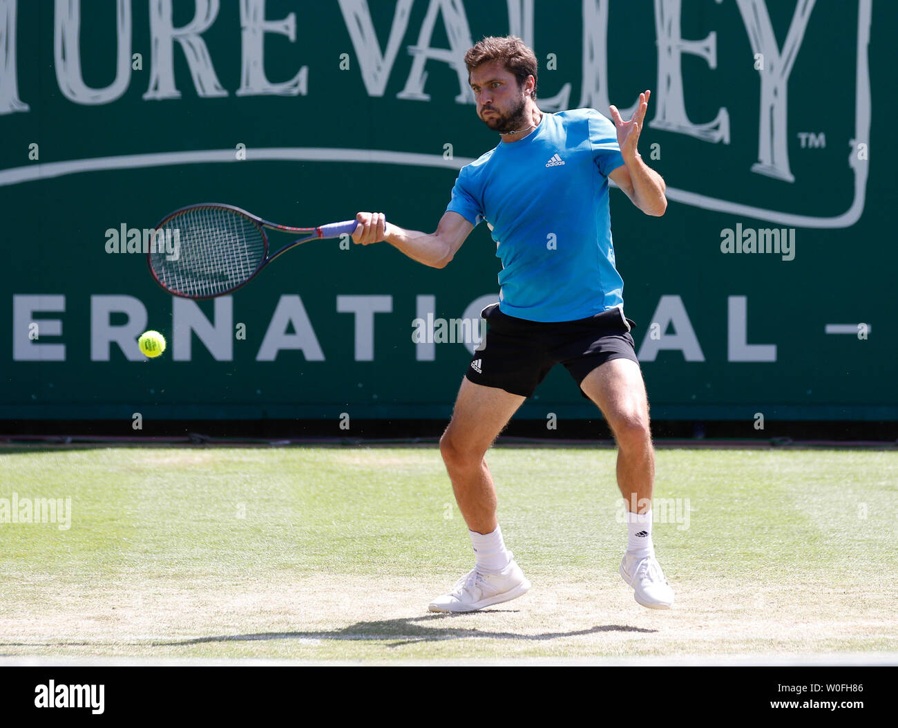 Devonshire Park Eastbourne Uk 27th June 2019 Nature Valley International Tennis Tournament Gilles Simon Fra Plays A Forehand Shot In His Match Against Thomas Fabbiano Ita Credit Action Plus Sports Alamy Live News