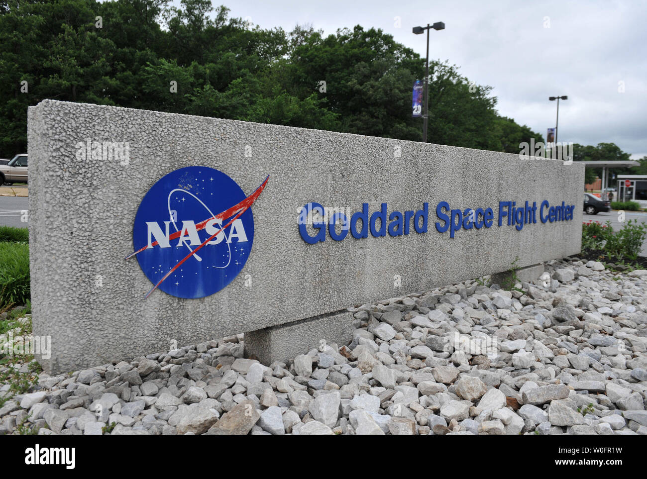 The main entrance is seen at the NASA Goddard Space Flight Center in Greenbelt, Maryland on May 24, 2010.     UPI/Kevin Dietsch Stock Photo