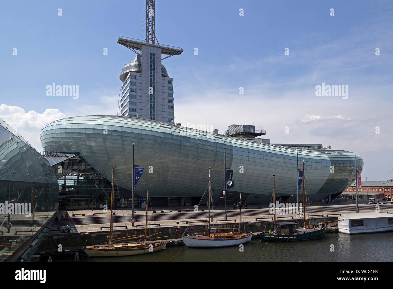 Climate House and Sailcity building, Bremerhaven, Bremen, Germany Stock Photo