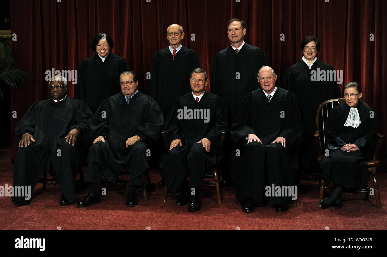The Supreme Court Justices of the United States sit for a formal group ...