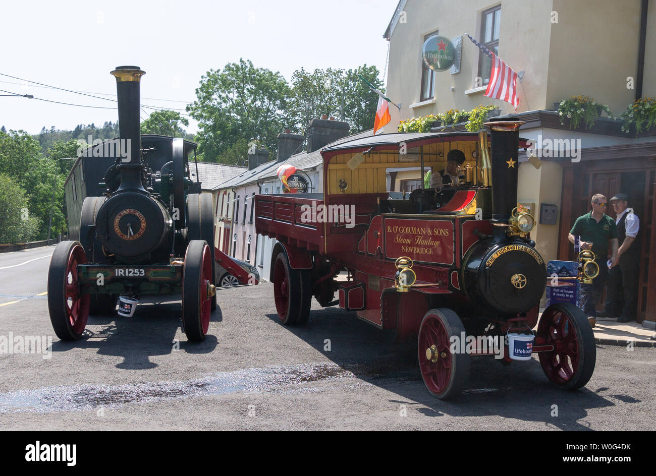 Leap, West Cork, Ireland, 27th June 2019, On one of the hottest days of the year with temperatures in the twenty’s these Steam Engine fire boxes still had to fed with coal to keep them moving. They were gathered at a rally to raise money for the RNLI. Credit aphperspective/ Alamy Live News Stock Photo