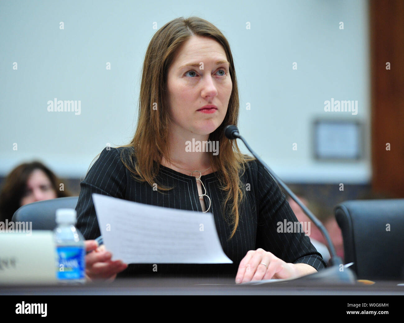 Heather Boushey, senior economist at the Center for American Progress, testifies before a House Education and the Workforce Committee hearing on the 'State of the American Workforce,' in Washington on January 26, 2011.  UPI/Kevin Dietsch Stock Photo