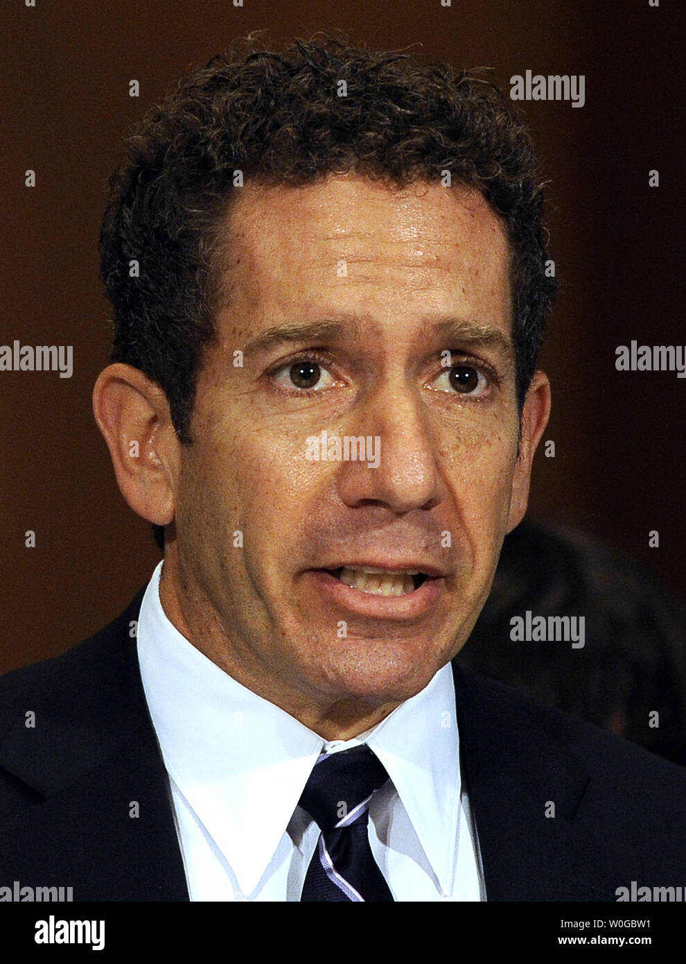 Gregory Karawan appears before the Senate Banking, Housing and Urban Affairs Committee regarding his nomination to the Securities Investor Protection Corporation on Capitol Hill in Washington, DC, on June 14, 2011.    UPI/Roger L. Wollenberg Stock Photo