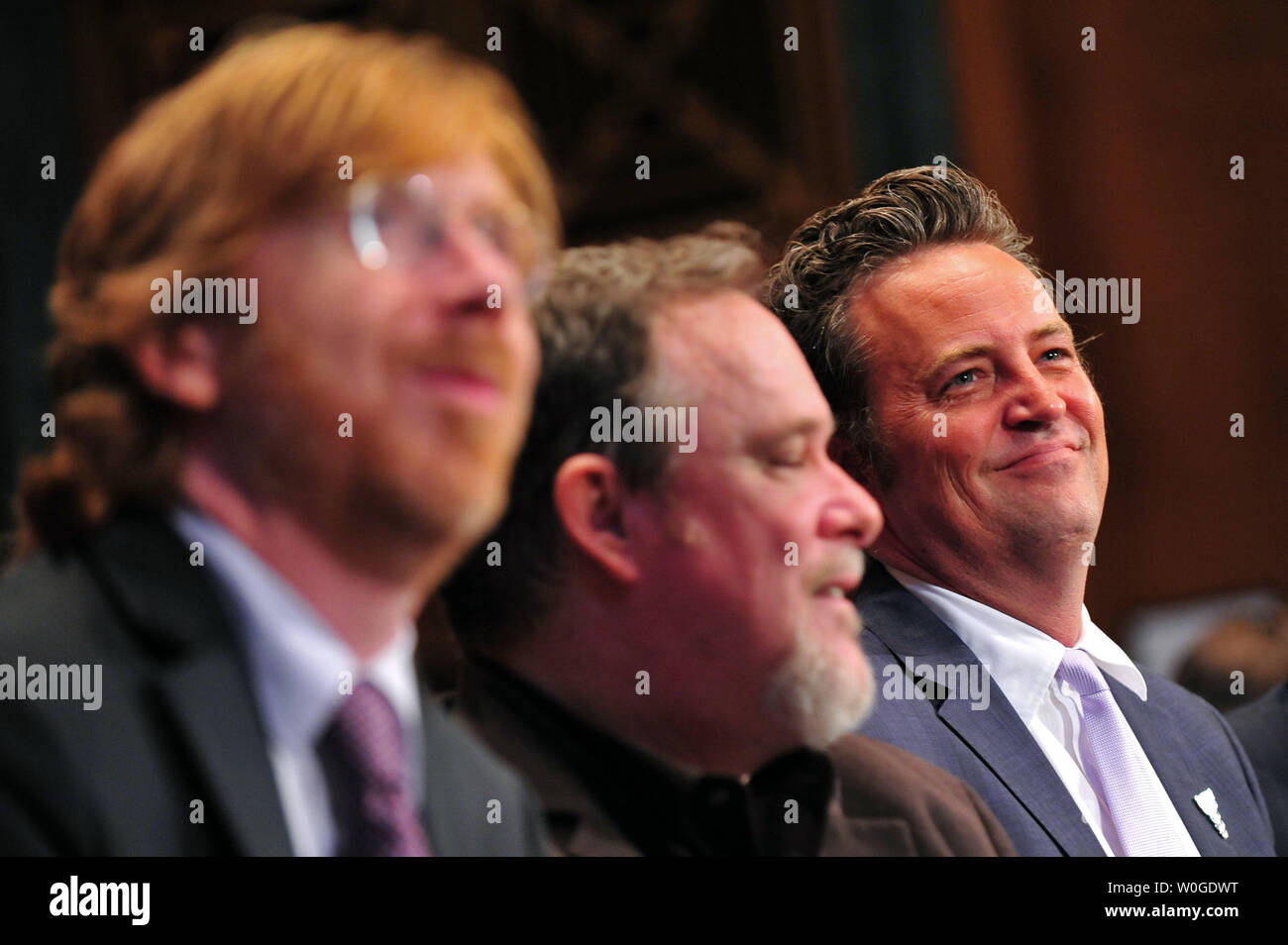 Actor Matthew Perry attends a Senate Judiciary Committee Crime and Judiciary Subcommittee hearing titled 'Drug and Veterans Treatment Courts: Seeking Cost-Effective Solutions for Protecting Public Safety and Reducing Recidivism,' on Capitol Hill in Washington, D.C. on July 19, 2011.  UPI/Kevin Dietsch Stock Photo