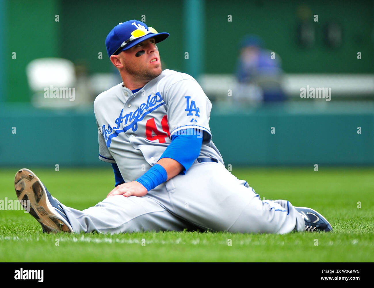 Los Angeles Dodgers Russ Mitchell is seen prior to the Dodgers game against  the Washington Nationals at Nationals Park in Washington on September 5,  2011. UPI/Kevin Dietsch Stock Photo - Alamy