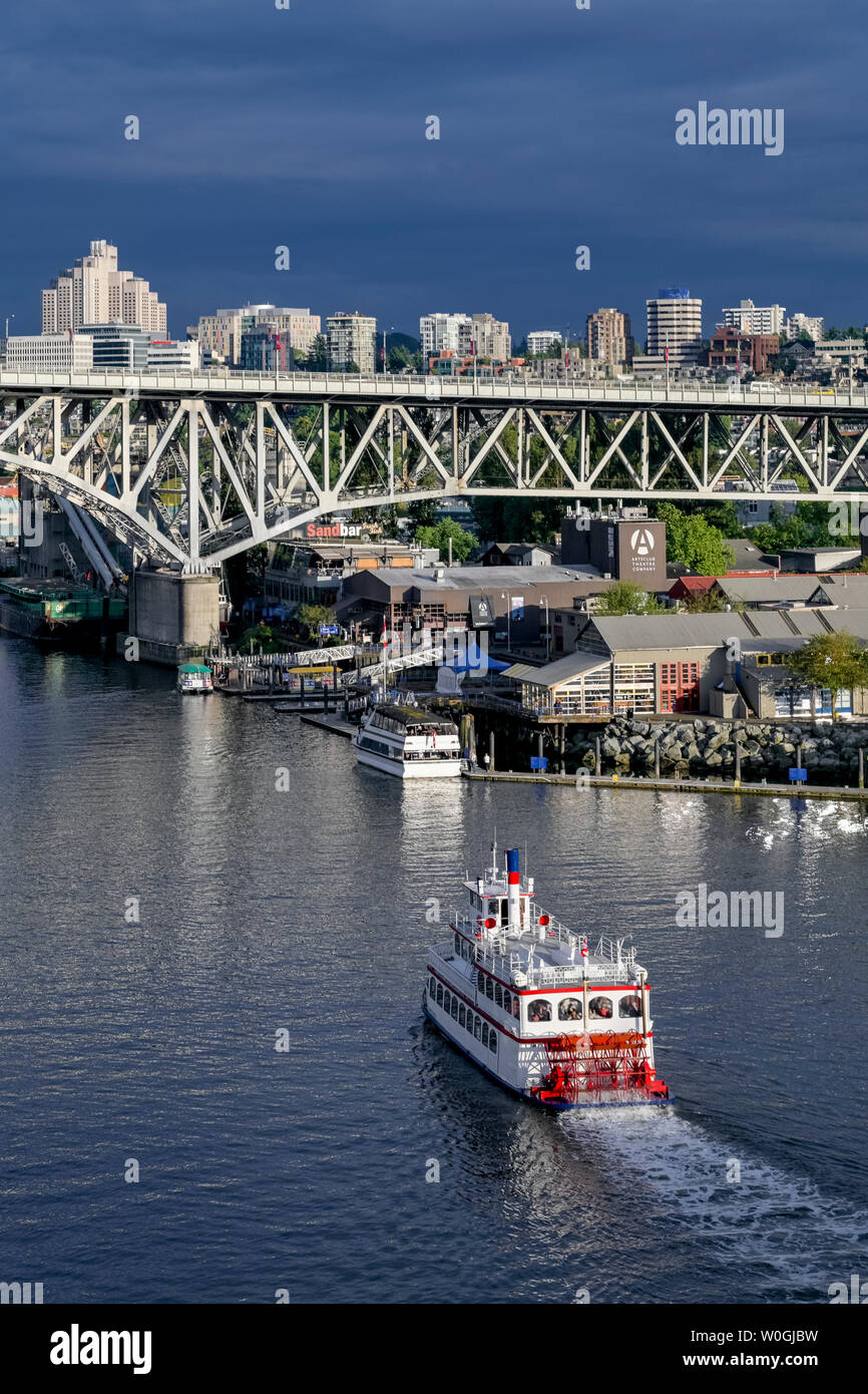 Tour boat, Riverboat 'The Constitution',  False Creek, Vancouver, British Columbia, Canada Stock Photo