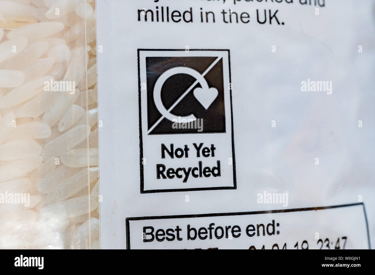Dried food in non recyclable plastic packaging. UK Stock Photo Alamy