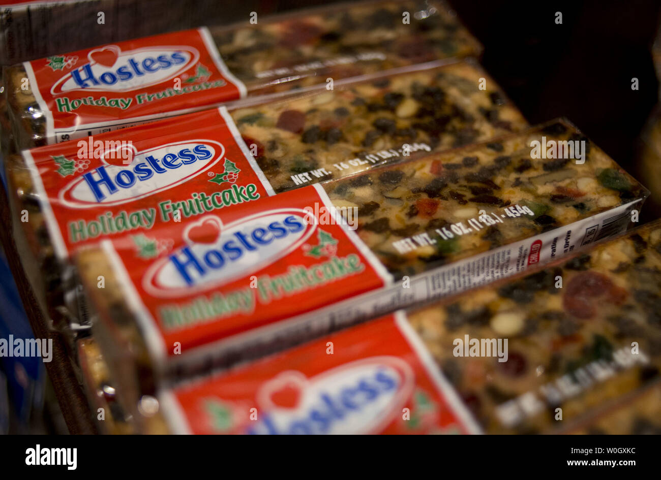 Hostess products are seen on a grocery store shelf in Silver Spring, Maryland on November 20, 2012. Hostess Brands, the maker of Twinkies, Ding Dongs, Wonder Bread and other baked goods, announced on November 9 it will shut down after it's Chapter 11 bankruptcy restructuring failed in the wake of a workers strike brought on by an imposed contract that would cut workers' wages by 8 percent.  UPI/Kevin Dietsch Stock Photo