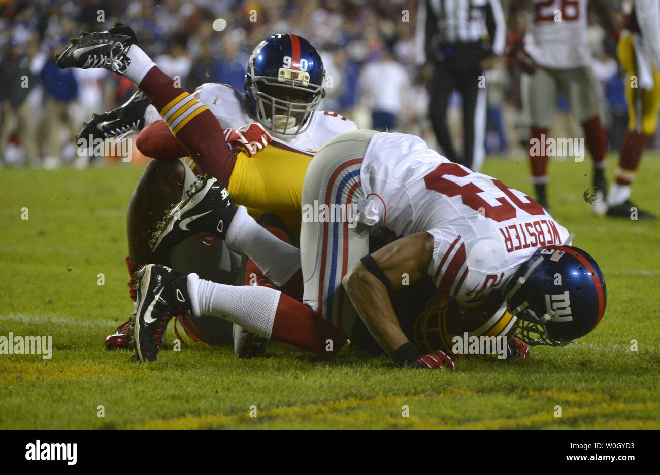 September 15, 2013: New York Giants defensive end Justin Tuck (91) during  the first half of a week 2 NFL matchup between the Denver Broncos and the  Ne Stock Photo - Alamy