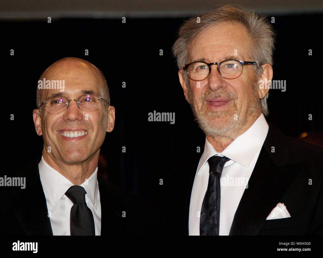 DreamWorks CEO Jeffrey Katzenberg (left) and director Steven Spielberg ...