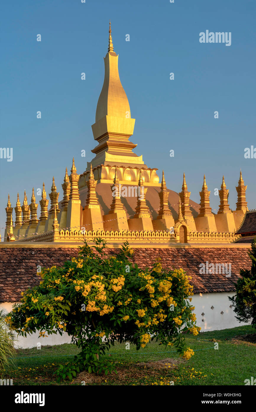 Pha That Luang temple, Vientiane, Laos, Indochina, Southeast Asia, Asia Stock Photo
